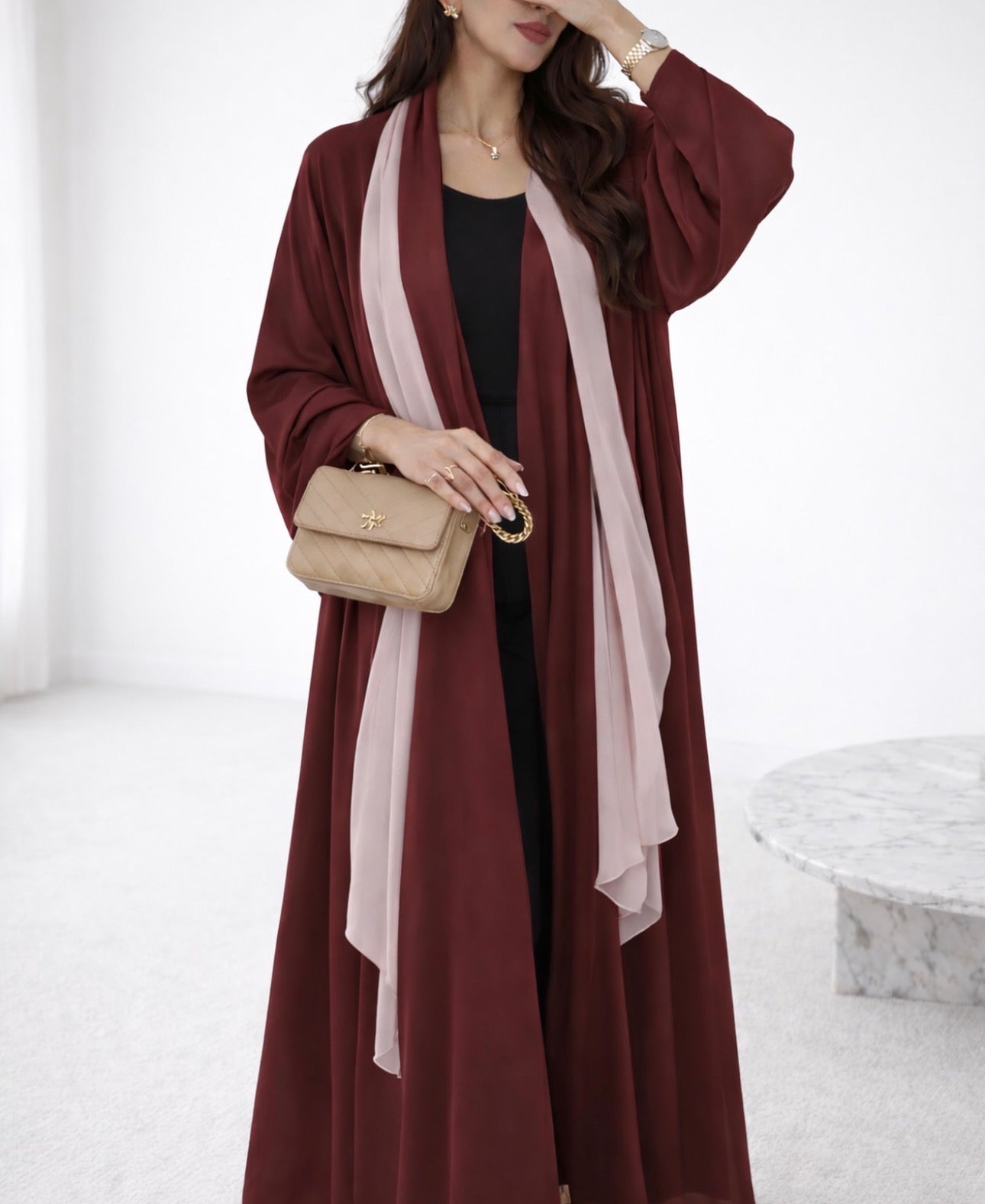 A1- Dark Rose Abaya